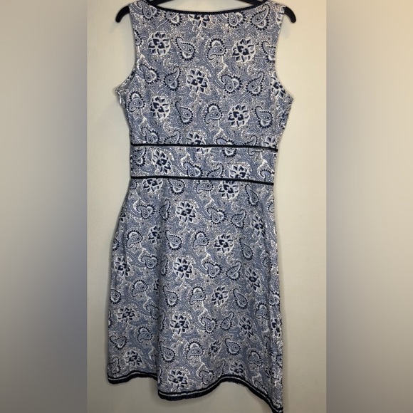 POLO JEANS RALPH LAUREN Dress 10 Cotton Paisley Floral Bandana Print Blue - Picture 2 of 9